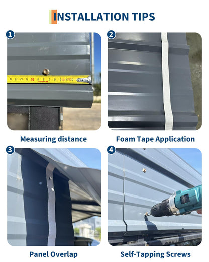 10x15 FT Heavy Duty Metal Carport Kit, Reinforced Frame with Anchors, for Trucks, Boats, RV, Tractor, 100MPH Wind & 35PSF Snow Rating, Easy Assembly