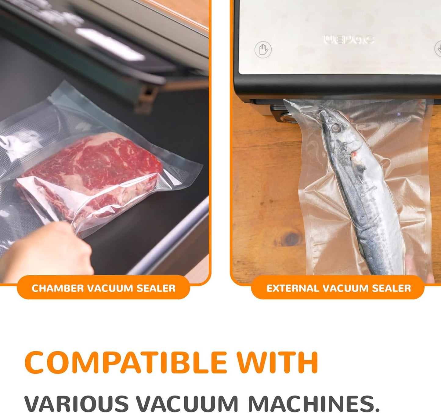 Wevac Vacuum Seal Roll - 8” x 150’ Food Saver Bags with Cutter | BPA Free, Commercial Grade for Meal Prep & Storage