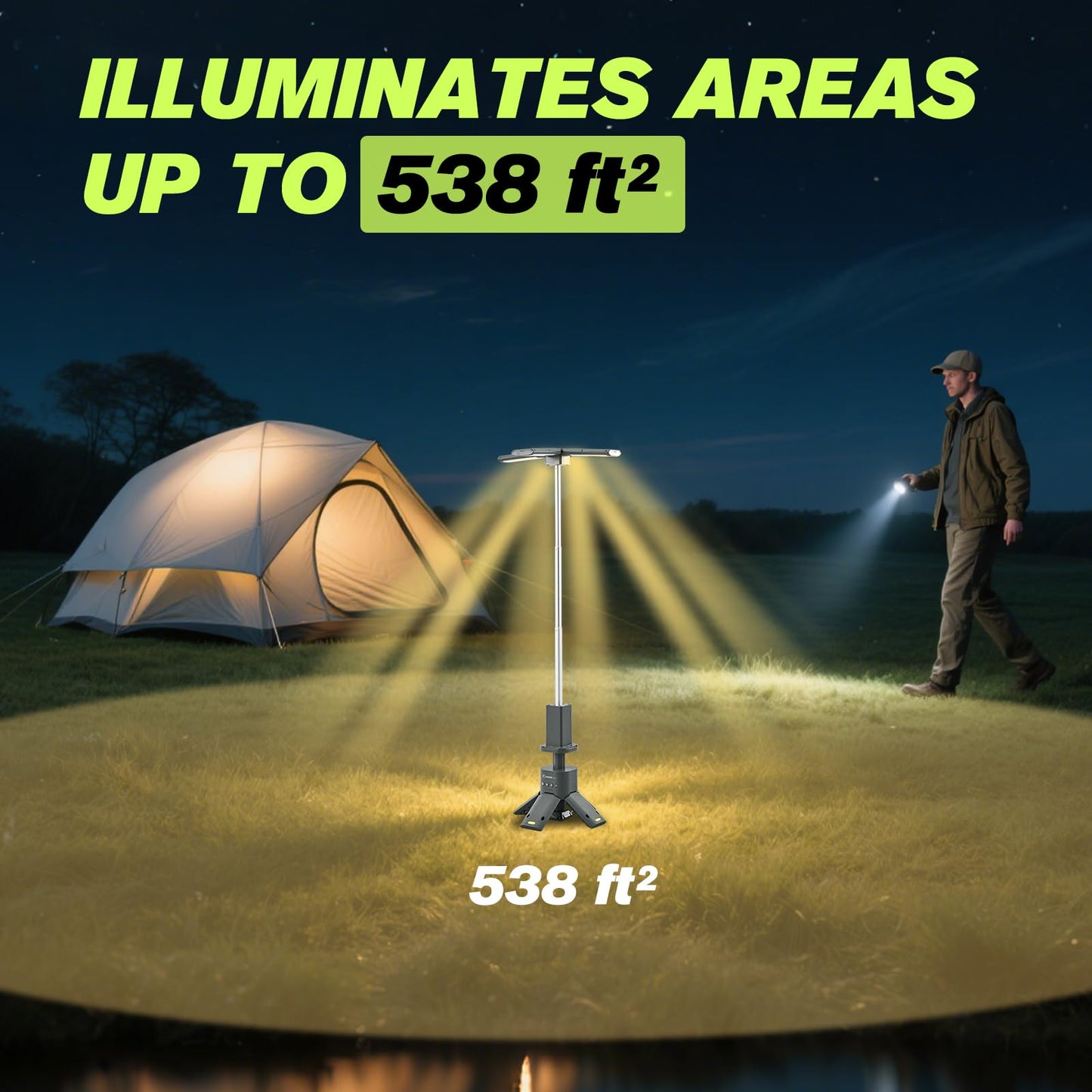 SakerPlus Portable Camping Light & Rechargeable 2-in-1 Hedge and Grass Trimmer