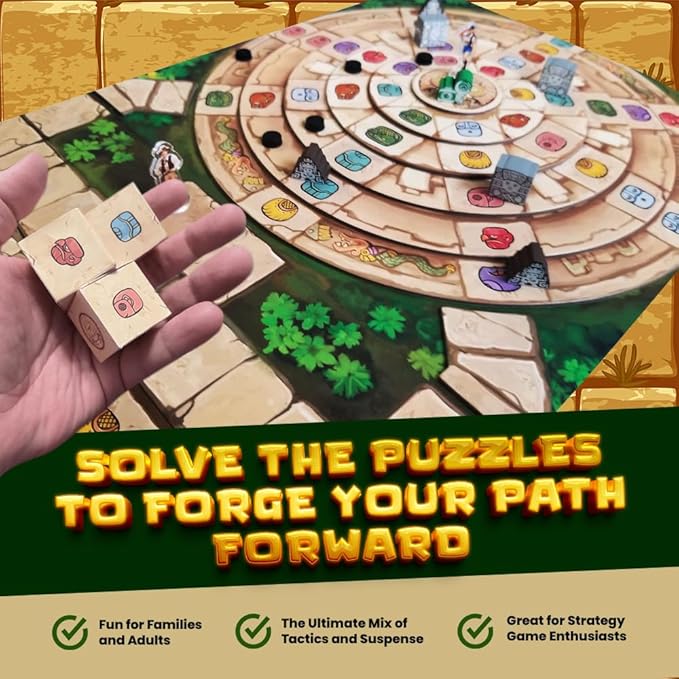 Mayan Curse – Thrilling Puzzly Board Games for Adults &amp Kids Strategic Family Games for Game Night Party Game with Fantasy Adventure &amp Suspense Ideal Gift for Boardgame Lovers