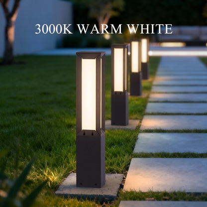 RIRZ Landscape Path Lights, 32" Modern Pathway Lights Wired, 1 Pack IP65 Waterproof Bollard Light, 3000K LED Aluminum Driveway Lighting, Outdoor Lawn Light for Yard Patio Walkway Driveway Pathway
