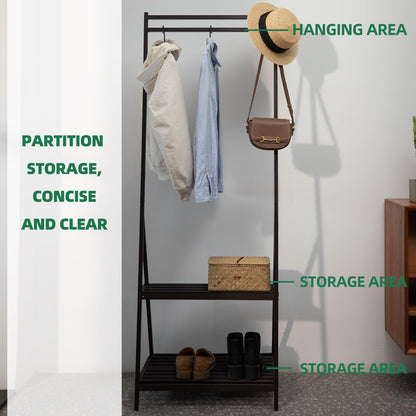 MultirackX Hanging Plant Stand Folding Plant Stand 2 Tier Ladder Shelf with Hanging Rod Height Adjustable Flower Pot Display Organizer for Balcony Porch Living Room