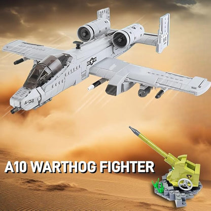 MEOA A10 Warthog Plane Building Toys 961PCS WW2 Fighter Jet Building Blocks Set Air Force Airplane Model Kits Bricks Toy Gifts for Adults