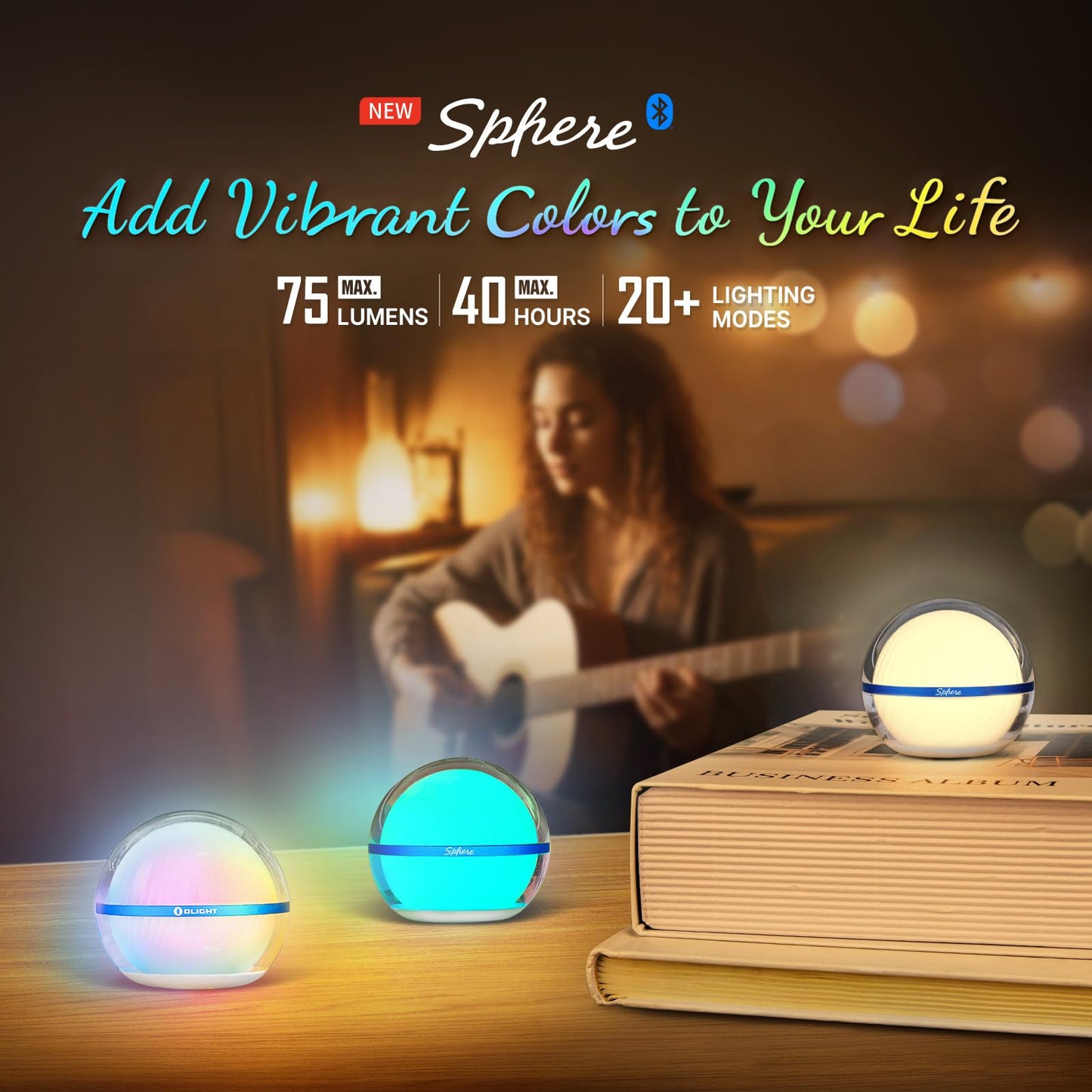 OLIGHT Olantern Classic 2 Pro APP Control Camping Lantern Bundle with Sphere Smart Night Light