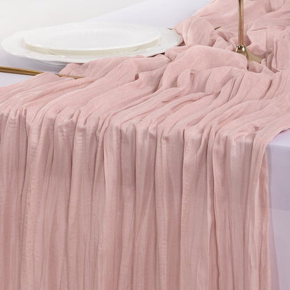Socomi Pink Cheesecloth Table Runner Mothers Day Summer Boho Rustic Gauze Dusty Pink Farmhouse 120 inch 10FT Cheese Cloth for Wedding Party Baby Shower Birthday Home Decor Holiday Decorations