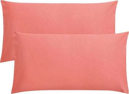 FLXXIE King Pillow Cases - Soft Microfiber Covers with Envelope Closure | Wrinkle & Stain Resistant, 20x36, Coral