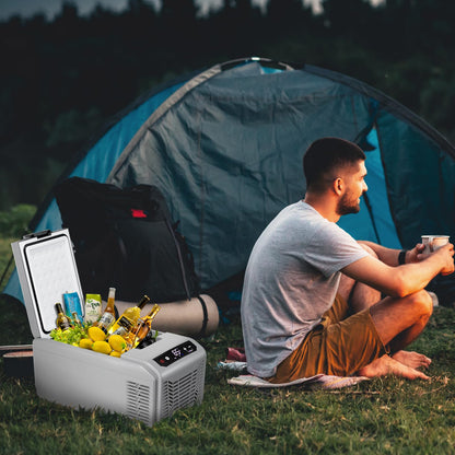 Electactic 12 Volt Electric Cooler, 15.79QT(15L) Car Fridge, Portable Refrigerator with Intelligent Control Panel, 12V Cooler -4℉~68℉, Portable Freezer AC/DC for Camping, Travel, Truck