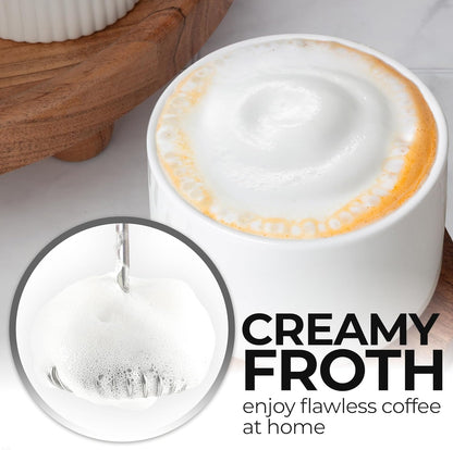 Zulay Kitchen Rechargeable Milk Frother - 3 Speed Drink Mixer with 3 Whisk Attachments - Cream Copper