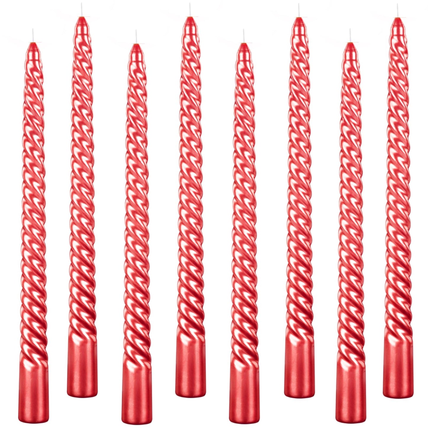 Kemladio 4 pcs 10 inch Taper Candles,Burning Unscented Tapered 7.5 hrs,Fancy Dinner,Tall Candle Sticks, Halloween Party Decorations (8pcs, Red)