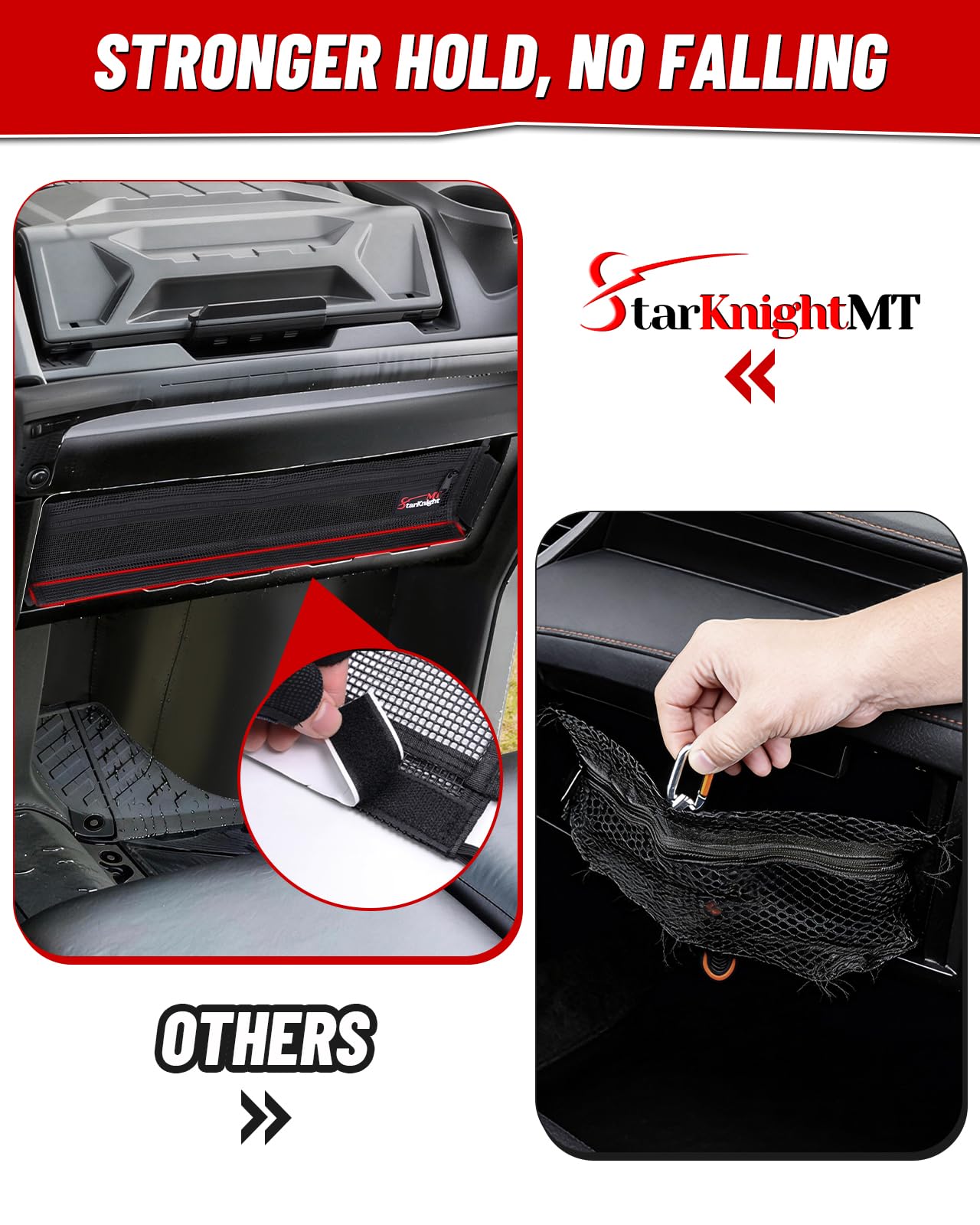 StarknightMT Defender Dash Storage Nets and UTV Center Console Armrest Box with Cup Holders Compatible with Can-Am Defender & Defender MAX HD5 HD7 HD8 HD9 HD10 (2017-2025)