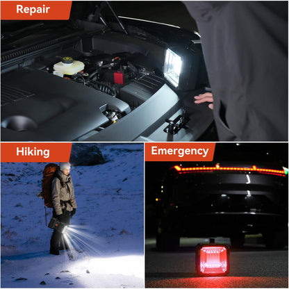 AlpsWolf Rechargeable Flashlight, LED Spotlight Flashlight 10000 Capacity 1200LM 20h Ultra-Long Standby 3+4 Lights Modes Camping Flashlight Waterproof with USB Output as a Power Bank
