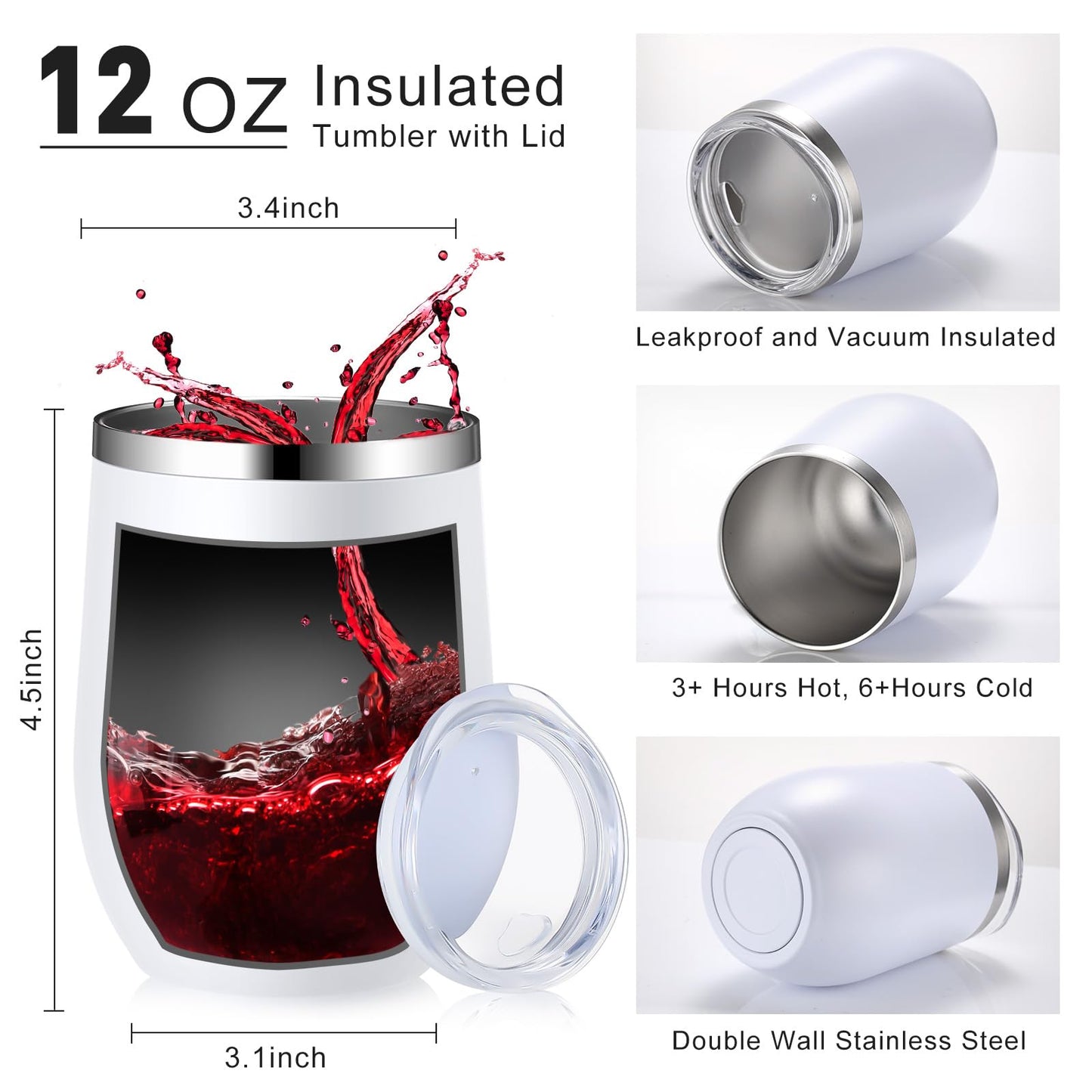 Inbagi 30 Pack 12 oz Stainless Steel Tumblers Bulk with Lids and Straws, Double Wall Insulated Wine Tumblers for Wedding Party Favors, Bridal Shower, Birthday Event Gifts