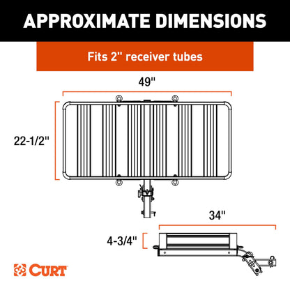 CURT 18415 ActiveLink 49" x 22" Aluminum Cargo Carrier, Fits 2" Receiver