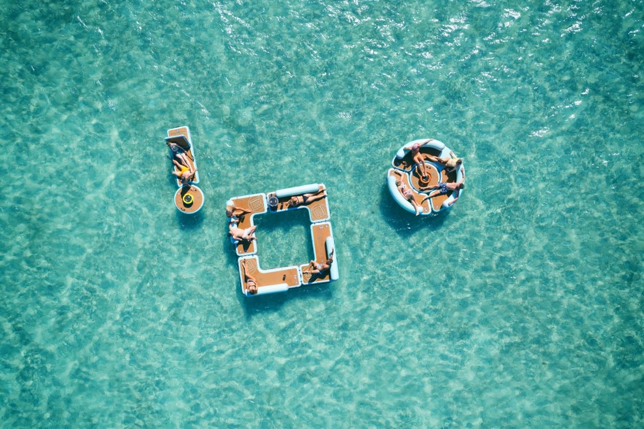 BOTE Floating Hangout Suite Drink Bar Aero Inflatable Hangout Bar Raft Kula 5 Cooler Compatible Center, MAGNEPod Compatible Travel Friendly Packable Portable Towable