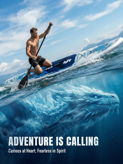 SOLAVERO Inflatable Stand Up Paddle Board, Adventure 12.5'×33" Extra Large SUP with Premium Accessories, Anti-Slip EVA Deck for Adults 600lb Capacity Upgraded Paddleboard for River, Ocean