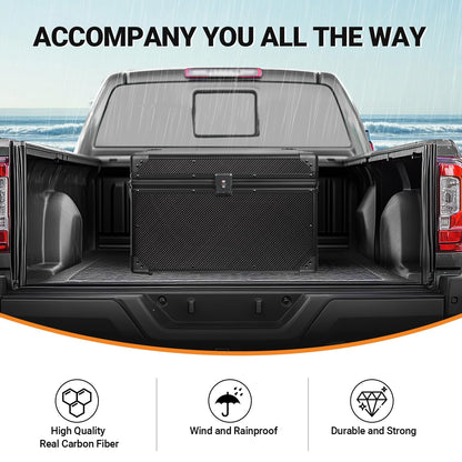 T-carbon Carbon Fiber Trunk Organizer – Lightweight Performance Storage Vehicles Trunk Storage Automotive Storage System Performance Cargo Box Utility Case 20 * 13 * 13.4IN,Black