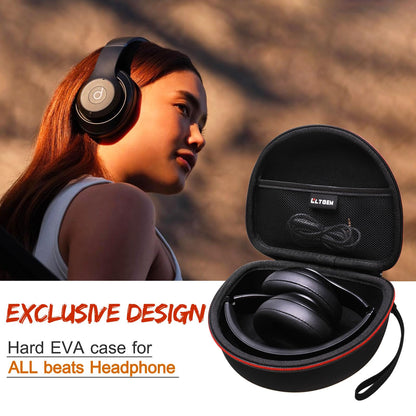 Headphone Case Compatible with Beats Studio Pro/Solo 4 / Studio 3 / Solo 3 / Picun B8 / BERIBES/JLab JBuds Lux ANC Wireless Bluetooth Noise Cancelling Headphones, Rose Gold(Case Only)