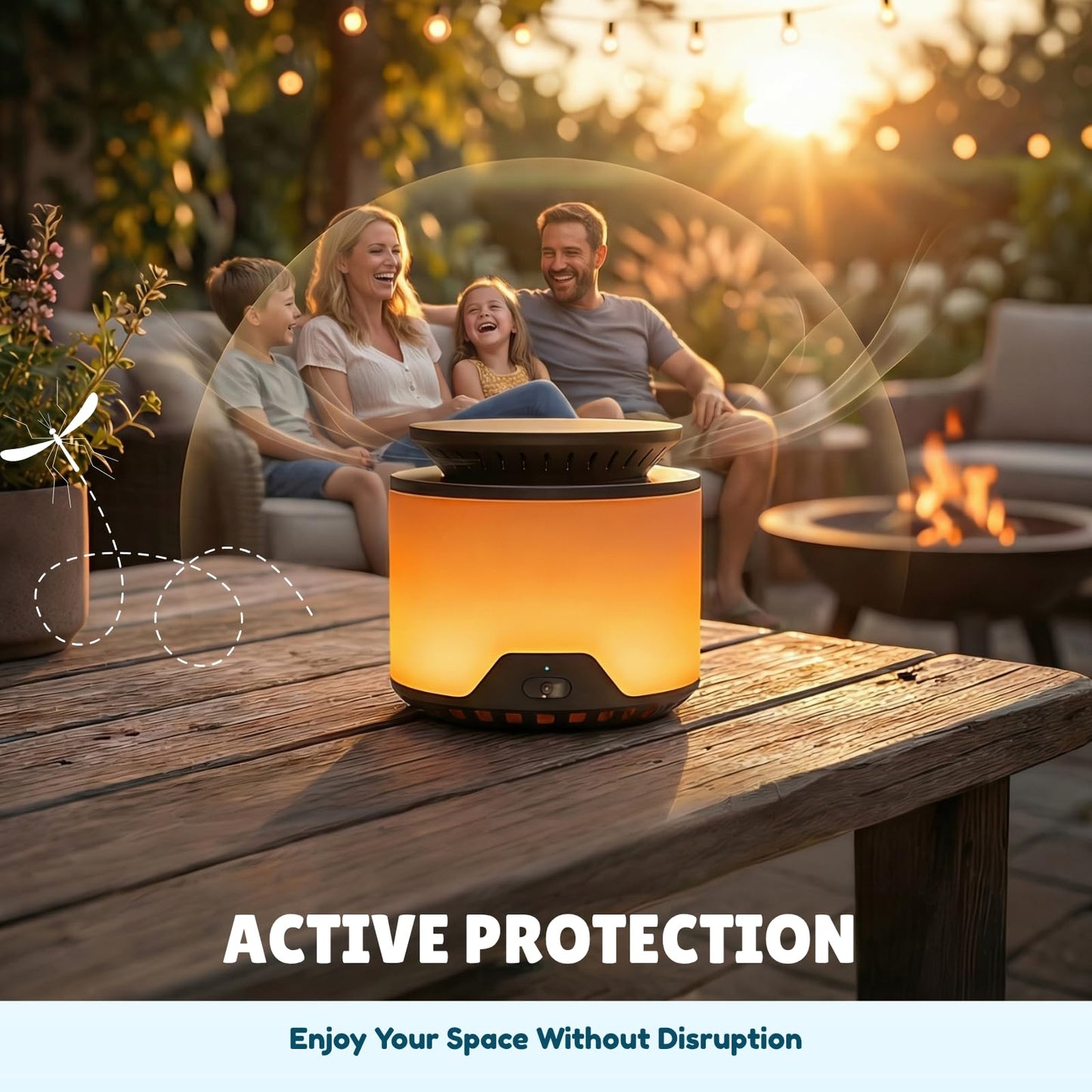 (2 Pack) Rechargeable Electronic Mosquito Repeller - 1500mAh High-Capacity Battery - Advanced Fan-Assisted Essential Oil Diffusion System - Amber 2000K Non-Attractant LED - USB-C Fast Charging