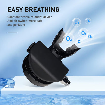 GOYOJO 1L Mini Scuba Tank with Mask – DOT Certified Portable Diving Air Tank, 3000 PSI Max Pressure, Pony Bottle Underwater Breathing Device for Snorkeling & Scuba Diving (Black)