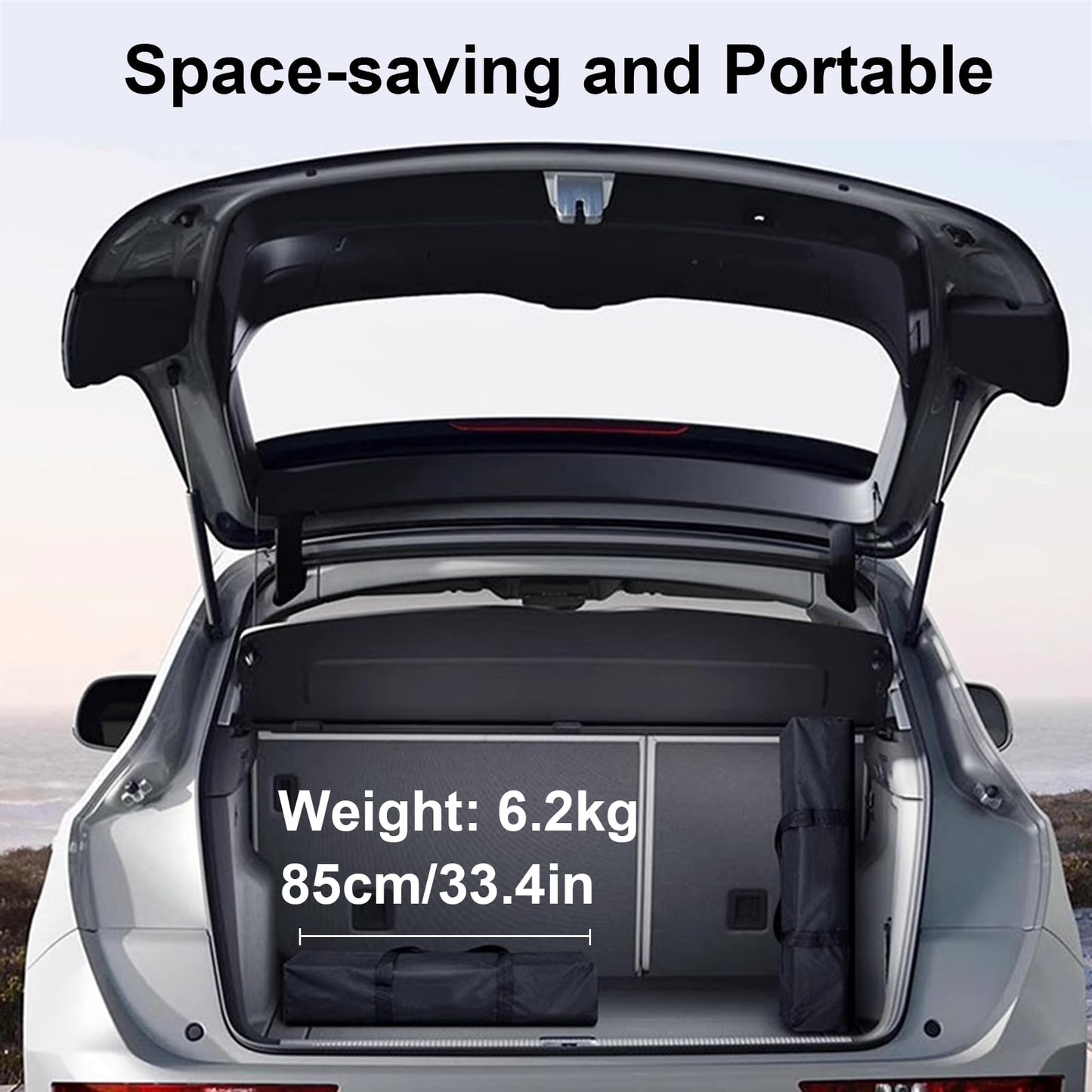 Semi Automatic Car Umbrella for Roof, Universal Car Tent with Bracket, 4.8M Portable Protection Carport, Folded Cars Sun Shade Movable Canopy for Sedan SUV