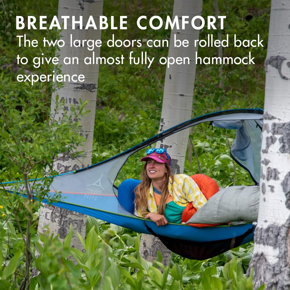 Tentsile Flite+ V3 Lightweight Camping Tent Hammock, Portable Treehouse for Backpackers, Backyards, Nature Lovers, Designed in The UK (Dark Green)