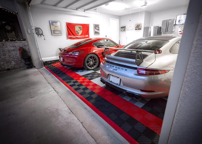 Big Floors RaceDeck Garage Floor Tiles, Interlocking Garage Flooring, Free-Flow Self-Draining Non-Slip Heavy-Duty Copolymer, Easy Install (Graphite, 48 Pack of 12 x 12" Tiles, 48 Sq Ft)