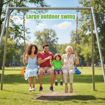 Arrowbash 70" x 40'' Extra Large Platform Tree Swing 800lbs Heavy Duty for Adults with 2 Artificial Flower Garland and Adjustable Straps Waterproof Rectangle Swing for Gift Outdoor Game