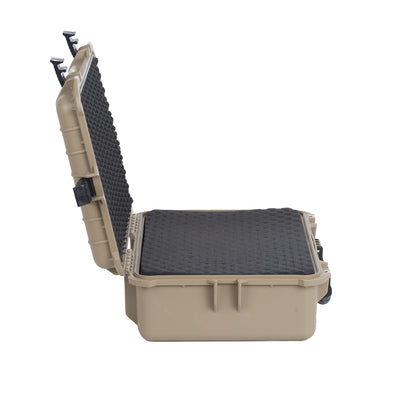 MEIJIA Portable IP67 Waterproof Protective Case,Hard Camera Case,Customized Fit Foam Inserted,Fit for Camera, Equipments, Lens,Drones,19.78“X15.77"x7.41"(Desert Tan)