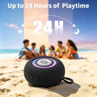 T&G Portable Bluetooth Magnetic Speaker with Pulsing Lights, Stocking Stuffers, IPX4 Waterproof, All Day Playtime, BT 5.3, TWS Paring, Mini Wireless Loud Speaker for Home/Outdoor/Camping/Party-Grey