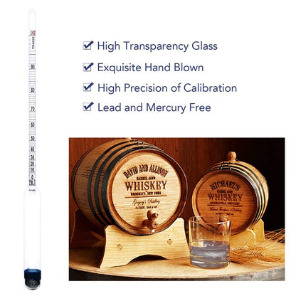 Circrane 0-200 Proof & Tralle Alcohol Hydrometer, Accurate Tester for Liquor, Distilling Moonshine Alcoholmeter