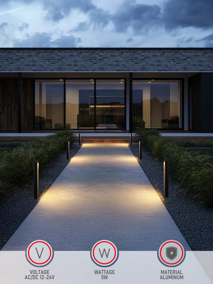 LEONLITE 5CCT Low Voltage Landscape Lights, 5W Anti-Glare LED Pathway Lights, Die-Casted Aluminum Housing, IP65 Waterproof for Outdoor Path Sidewalk Walkway, 1800K-5000K, ETL, Pack of 6