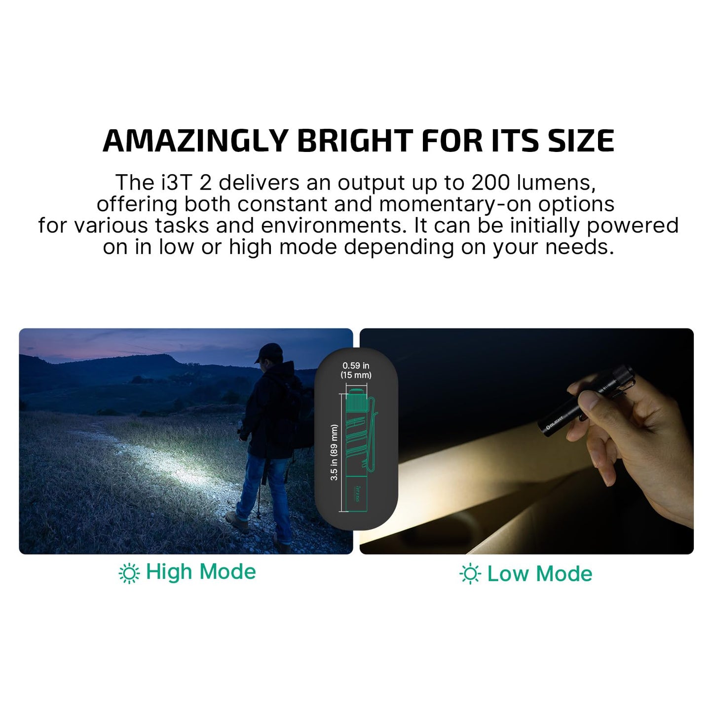 OLIGHT Perun 3 Rechargeable Headlamp Flashlight Bundle with I3T 2 EOS Pocket EDC Flashlight