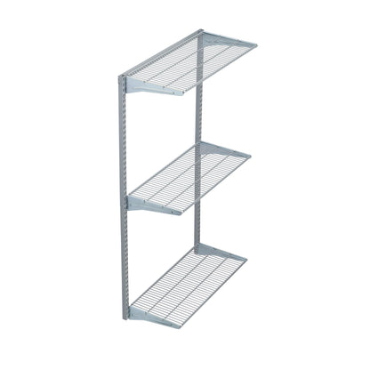 Triton Products 3 Tier Wire Shelving Unit for Home and Garage with 375 Lb Load Capacity 33" W x 63" H x 16" D (Gray)