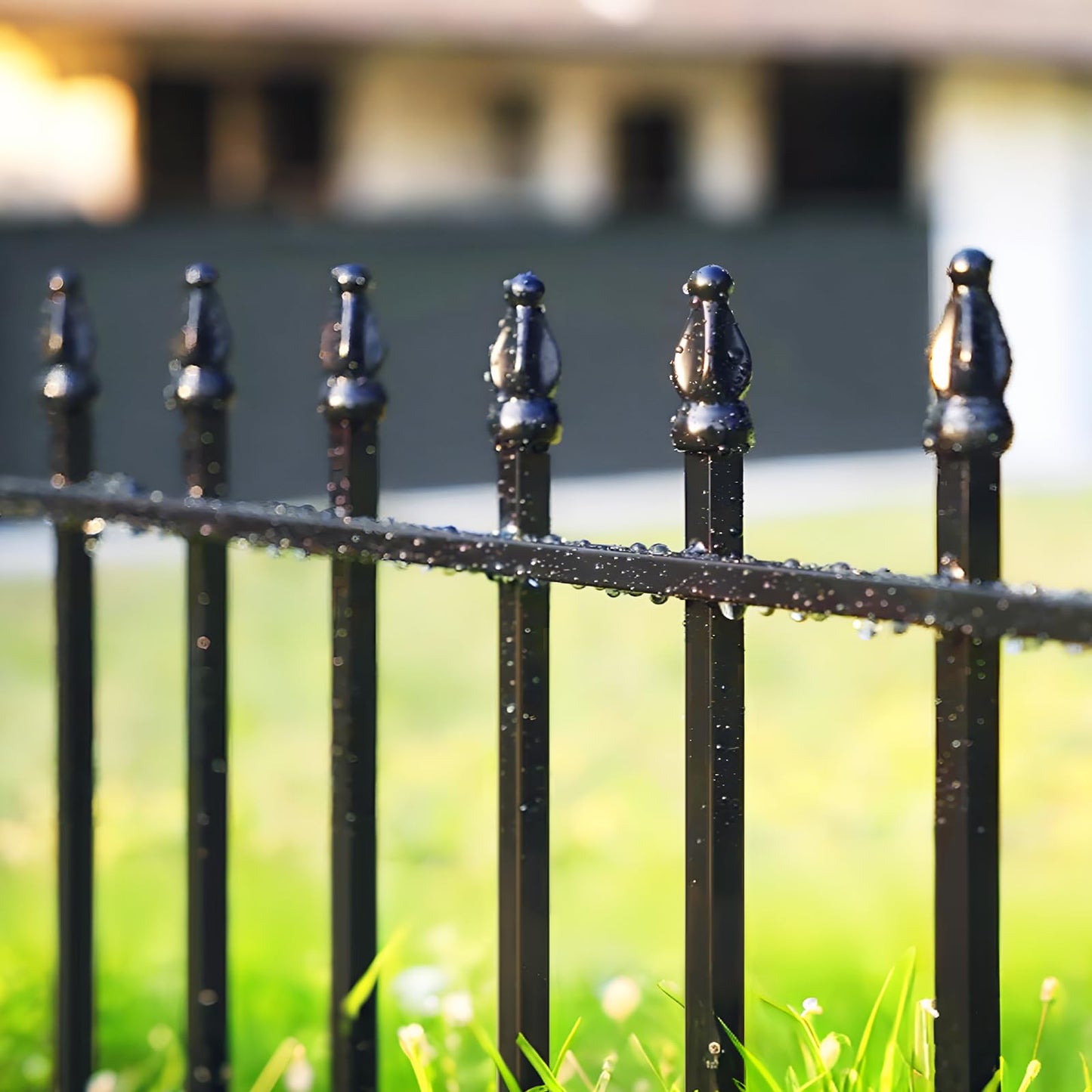Thealyn Metal Garden Fence 24 inch H x 24 inch W (10 Panels, Total Length 20 ft) Decorative Fence Border Fence Landscape Fencing for Dog, Flower Bed, Yard, Animal Barrier