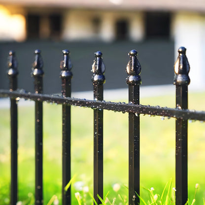 Thealyn Metal Garden Fence 24 inch H x 24 inch W (10 Panels, Total Length 20 ft) Decorative Fence Border Fence Landscape Fencing for Dog, Flower Bed, Yard, Animal Barrier