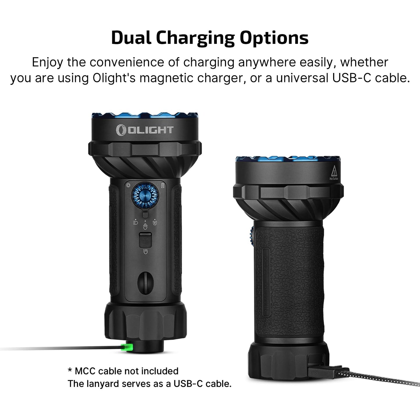 OLIGHT Marauder Mini 2 Bright Flashlight 10,000 Lumen with 750 Meters Beam Distance, Rechargeable Light with Dual Charging & 5 Lighting Modes for Outdoor, Camping, Emergencies (Black)
