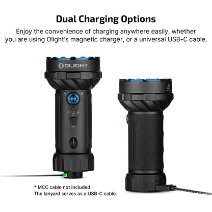 OLIGHT Marauder Mini 2 Bright Flashlight 10,000 Lumen with 750 Meters Beam Distance, Rechargeable Light with Dual Charging & 5 Lighting Modes for Outdoor, Camping, Emergencies (Black)