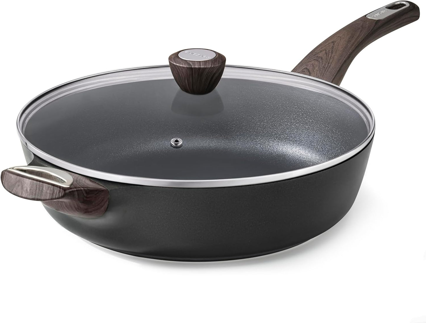 SENSARTE Nonstick Frying Pan - 12 Inch Deep Skillet with Lid | Healthy, PFOA-Free Cooking Pan