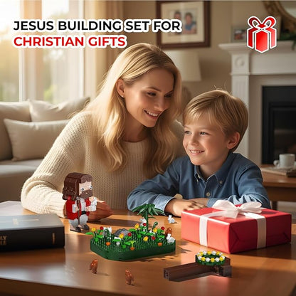 Jesus Building Block Set Cross Bible Story Jesus Figures Creative Christian Toy Easter Christian Gift for Adults and Kids (354 Pcs)