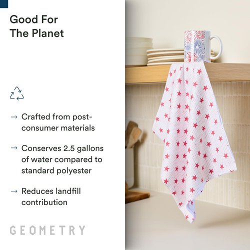 GEOMETRY Kitchen Tea Towel - Quick Dry Microfiber Cloth Dish Towels for Kitchen Drying - Premium Quick Dry Towel (Gradient Star, 1-Pack)