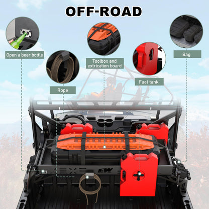 NIXFACE UTV Cargo Rack Aluminum Adjustable Universal with Cargo Net Fit for UTVs Trucks,Vans,SUVs Carry More for Off-Road,Farming,Hunting