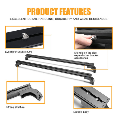 400 LBS Roof Rack Cross Bars Compatible with 2018-2024 Jeep Wrangler JL JLU & Gladiator JT, Roof Rail Crossbars Cargo Carrier Rooftop Luggage, Aluminum Luggage Rack Crossbar