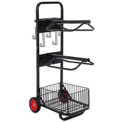 DaisyInner Rolling Saddle Cart with Wheel, Heavy Duty Saddle Rack Dolly Horse Equipment Cart Foldable Horse Tack for Storage Moving Organize Transport Supplies(Removable Rack)