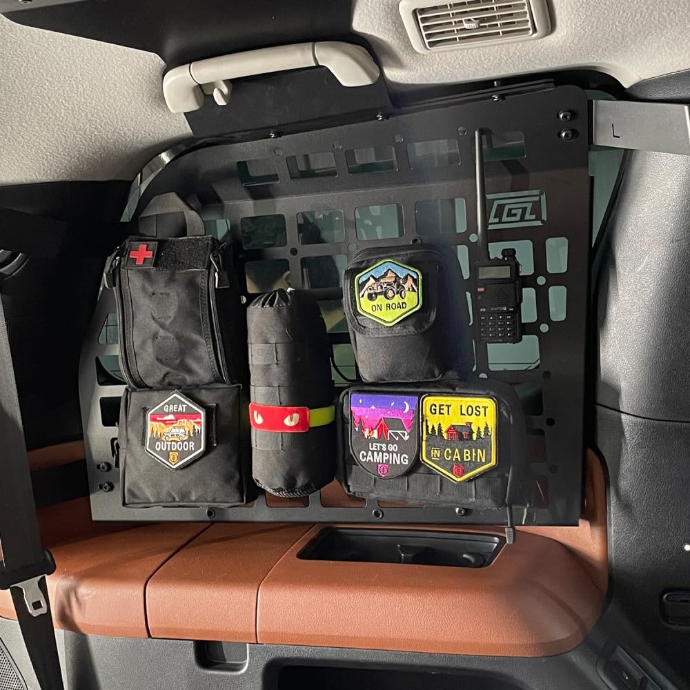 for Toyota Sequoia 2008-2022 Modular Storage Panel Shelf Rear Trunk Luggage Molle Panel Luggage Carrier Trunk Organizer Aluminum Alloy (Side Panels)