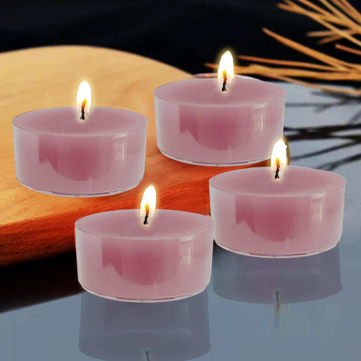 Purple Tea Lights Set of 24, Grape Scented Tealight Candles, Handmade Tea Candles, Long Burning Tealights for Romantic Wedding Home Decor Gift