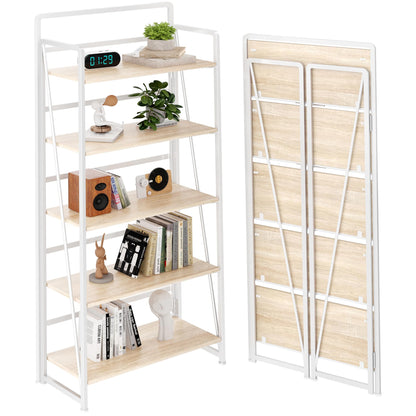 BHG No Assembly Folding Bookshelf for Living Room,Collapsible Book Shelf for Home Office, Portable Bookcase Storage Organizer Rack Shelves