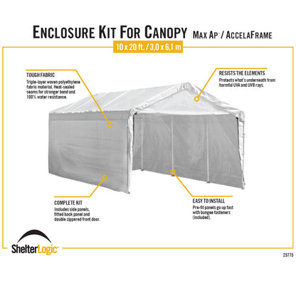 ShelterLogic MaxAP Canopy Enclosure Kit, 10 x 20 ft. (Frame and Canopy Sold Separately)