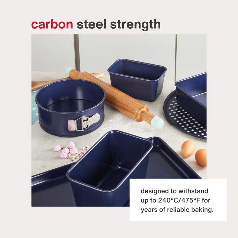 Zyliss E980194 Non-Stick Springform Cake Tin | 23cm/9in | Carbon Steel | Dark Blue | Baking Tin/Bakeware/Cake Mould | Dishwasher Safe | 5 Year Guarantee