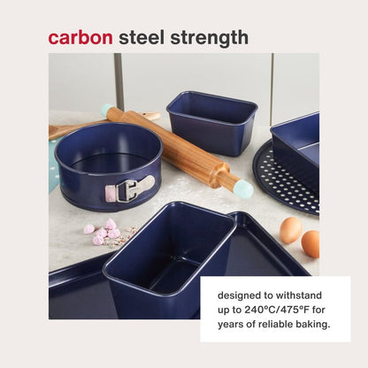 Zyliss E980194 Non-Stick Springform Cake Tin | 23cm/9in | Carbon Steel | Dark Blue | Baking Tin/Bakeware/Cake Mould | Dishwasher Safe | 5 Year Guarantee