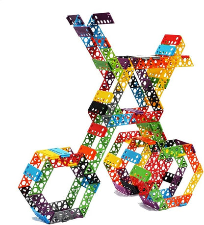 Qubits STEM Construction Set - 100 Pieces: an Open Play Engineering and Building Toy (Alternative to Blocks)